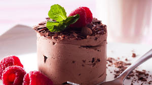 Ice Chocolate Cake Dessert Wallpaper