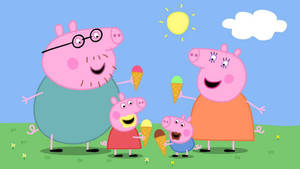 Ice Cream Fun Peppa Pig Tablet Wallpaper