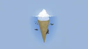Ice Cream Iceberg Blue Aesthetic Pc Wallpaper