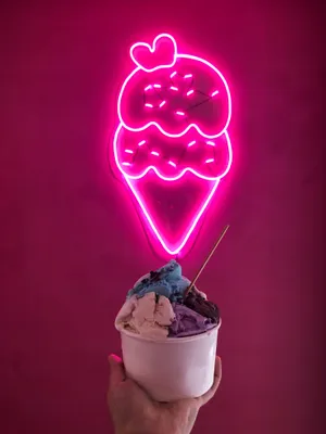 Ice Cream On Pink Background Wallpaper