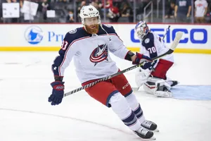 Ice Hockey Player Jakub Voracek Columbus Blue Jackets Jersey Wallpaper