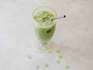 Iced Matcha Latte Elegance Wallpaper