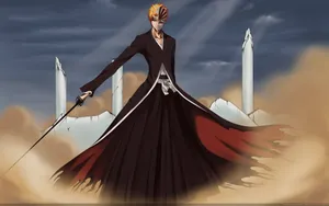 Ichigo Kurosaki Bankai Stance Wallpaper
