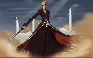 Ichigo Kurosaki Shinigami Form Art Wallpaper