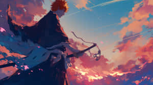 Ichigo Kurosaki Sunset Silhouette Wallpaper