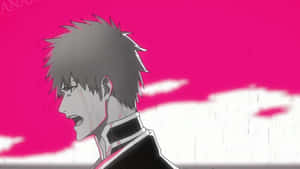 Ichigo Profile Against Pink Sky Wallpaper