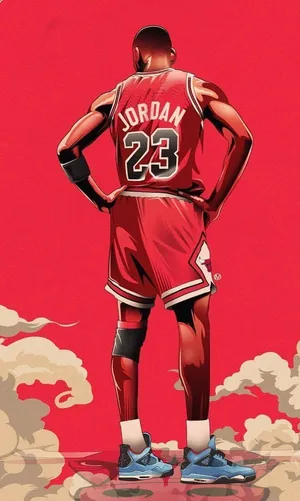 Iconic Basketball Legend Illustration Wallpaper