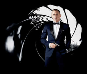 Iconic Bond Silhouettewith Gun Wallpaper