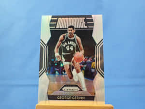 Iconic Collectible Card Of Basketball Legend George Gervin Wallpaper