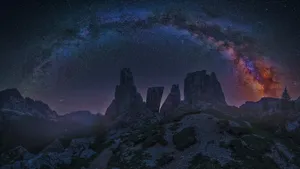 Iconic Dolomite Mountains Dark 4k Wallpaper