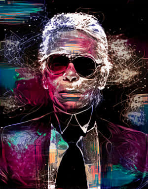 Iconic Fashion Designer Karl Lagerfeld In A Classic Blazer Look Wallpaper