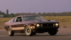 Iconic Ford Mustang Mach 1 On The Open Road Wallpaper