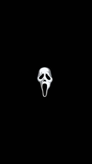 Iconic_ Ghostface_ Mask_on_ Black_ Background Wallpaper