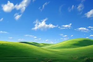 Iconic_ Green_ Hills_and_ Blue_ Sky Wallpaper