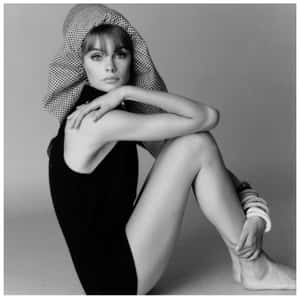 Iconic Jean Shrimpton Posing For A Vintage Photoshoot Wallpaper