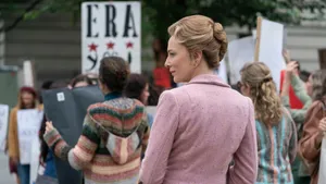 Iconic Leader Phyllis Schlafly Addressing A Protest Wallpaper