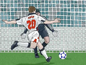 Iconic Moment Of Michael Owen During The 1998 Fifa World Cup Wallpaper