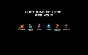 Iconic Pixel Gaming Characters Wallpaper