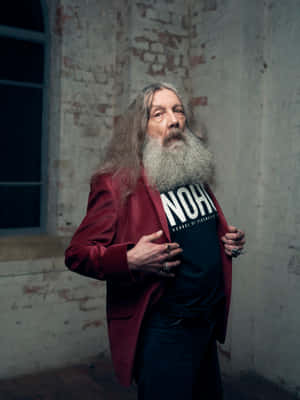 Iconic Portrait Of Legendary British Writer Alan Moore Wallpaper