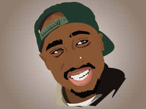 Iconic Rapper Illustration Wallpaper