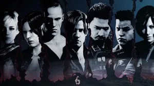 Iconic Resident Evil Characters Posing For Action In A Thrilling 1920 X 1080 Wallpaper Wallpaper