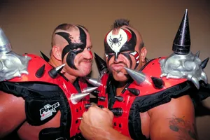 Iconic Tag Team - Road Warrior Hawk And Road Warrior Animal Wallpaper