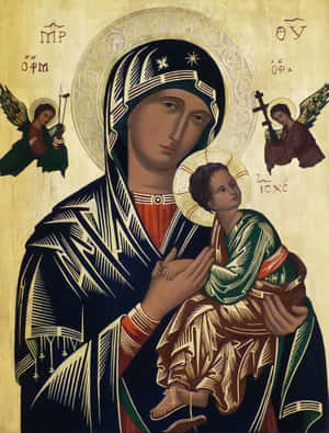 Iconof Maryand Child Jesus Wallpaper