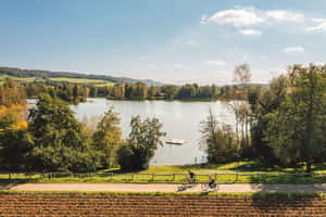 Idyllic Lake Scene Frauenfeld Switzerland Wallpaper