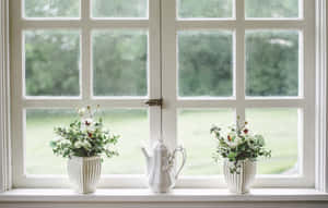 Idyllic Landscape Through The Window Wallpaper