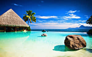 Idyllic Tropical Paradise On A Sunny Beach Day Wallpaper