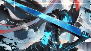 Igris Futuristic Warrior Pose Wallpaper