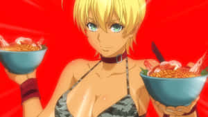 Ikumi Mito Holding Ramen Bowls Wallpaper