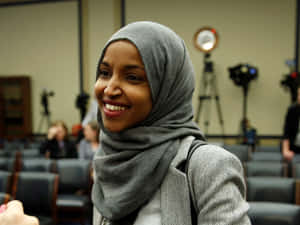 Ilhan Omar Smiling Wallpaper