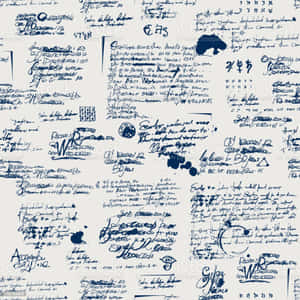 Illegible Notes In Blue Ink Wallpaper