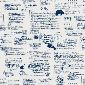 Illegible Notes In Blue Ink Wallpaper