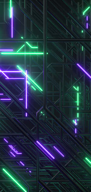 Illuminate Your Space With Abstract Neon Shapes Wallpaper