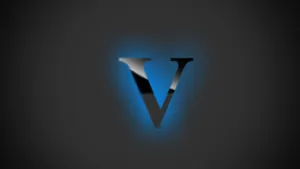 Illuminated Blue Letter V Wallpaper