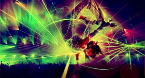 Illuminated Display Of Energetic Neon Dance Wallpaper
