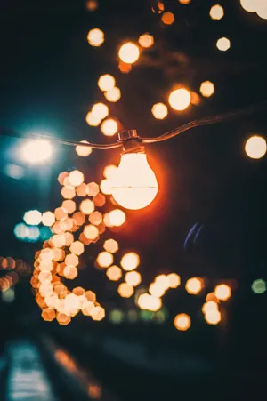 Illuminated Night Lights Bokeh Wallpaper