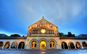 Illuminated Stanford University Church Wallpaper