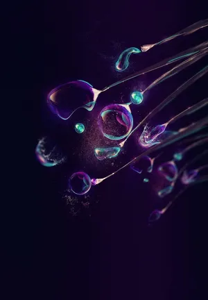 Illuminating Purple Water Drops On Ipad 2021 Wallpaper