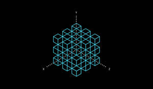 Illusion Cubes With Lines Wallpaper