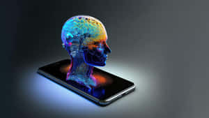 Illustrated Gpt-4 Ai With Technology Background Wallpaper