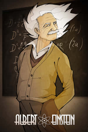 Illustrated Portraitof Albert Einstein Wallpaper