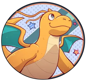 Image A Cute Dragonite Grazing In The Meadow Wallpaper
