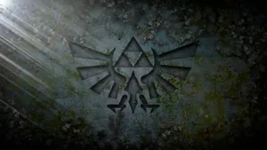 Image A Digital Artwork Of A Magical Triforce In Gold And Blue. Wallpaper