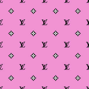 Image A Golden Monogram Against A Pink Louis Vuitton Background Wallpaper