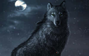 Image A Majestic Fire And Ice Wolf Howls In The Wilderness Wallpaper