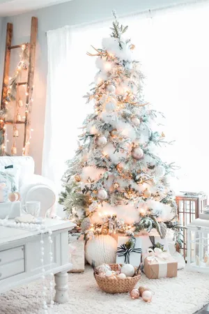 Image Adorable Pastel-themed Christmas Decor Wallpaper