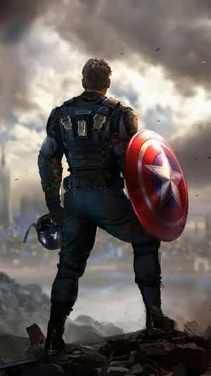 Image Captain America Re-emerging From The Battlefield In Avengers: Endgame Wallpaper